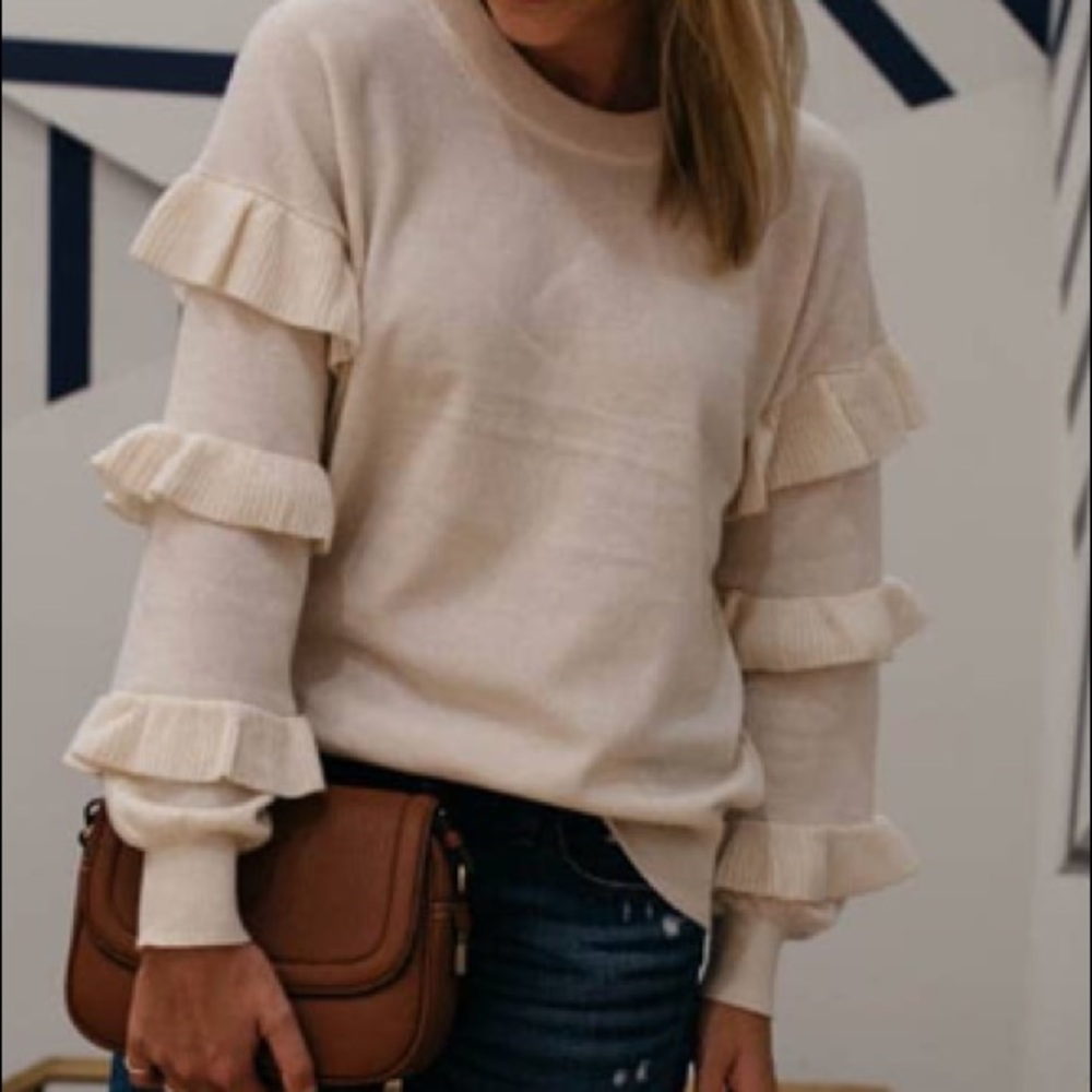 J. Crew Ruffle Sleeve sweater